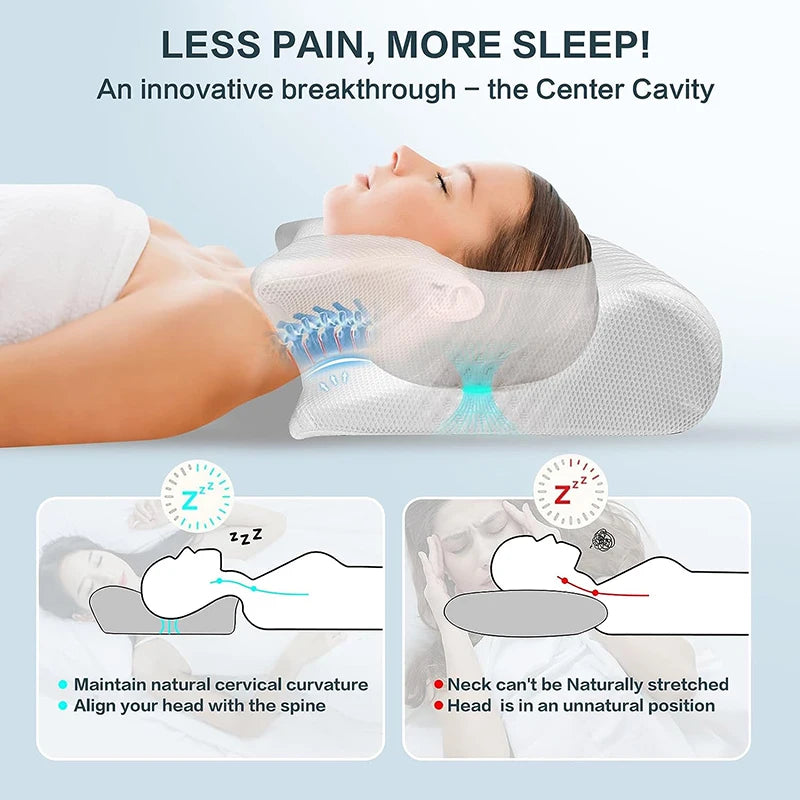 REST EASY Memory Foam Cervical Pillow